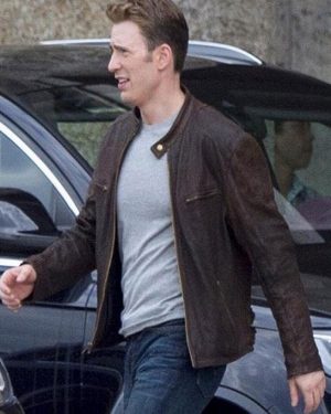 Steve Rogers Civil War Brown Leather Jacket