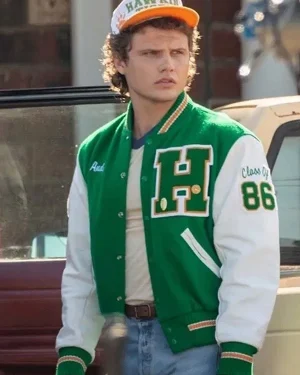 Clayton Royal Johnson Stranger Things S04 Green Varsity Jacket