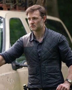 David Morrissey TV Series The Walking Dead Brown Vest