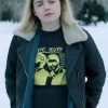 Angie Let It Snow Biker Leather Jacket