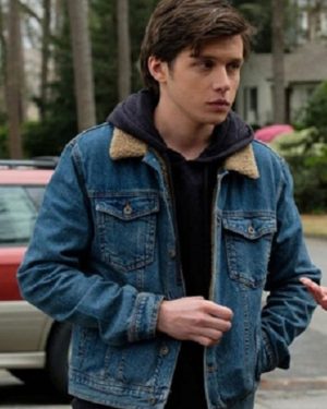 Simon Spier Love Simon Shearling Denim Jacket