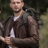 Nico Tortorella The Walking Dead Quilted Brown Leather Jacket