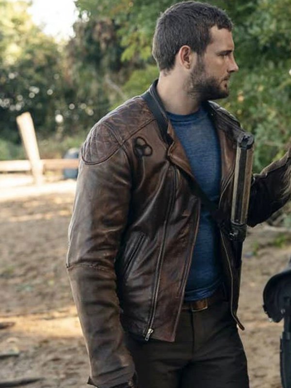 Nico Tortorella The Walking Dead Felix Quilted Brown Leather Jacket