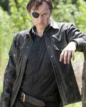 TV Series The Walking Dead David Morrissey Governor Black Leather Jacket