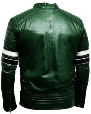Mens Biker Quilted Leather Jacket