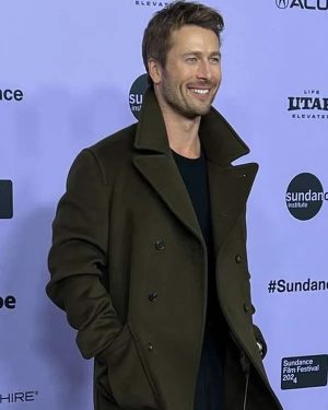 Glen Powell Green Peacoat