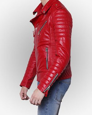 Biker Red Leather Jacket