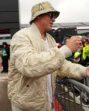 Brad Pitt Quilted Bomber Jacket