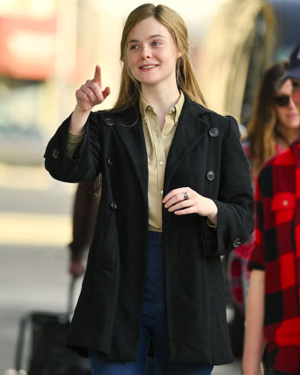 A Complete Unknown Elle Fanning Black Coat