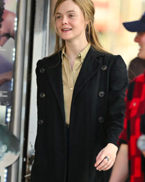 Elle Fanning Black Coat