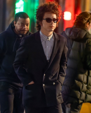 A Complete Unknown Timothée Chalamet Black Peacoat