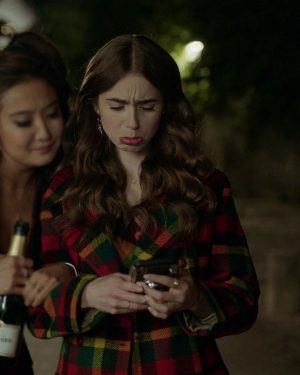 Emily In Paris Emily Cooper Multicolor Plaid Coat