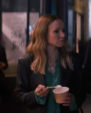 Nobody Wants This 2024 Kristen Bell Black Leather Blazer