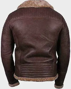 Rayyan Sheepskin Shearling Brown Leather Jacket