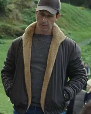 Succession S04 Jeremy Strong Shearling Leather Jacket