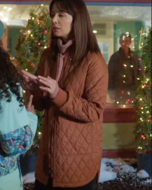 Michelle Morgan Movie Jingle Bell Love Jessica Mcfall Brown Bomber Jacket