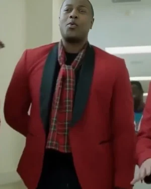 Wes Movie Christmas on Call 2024 Ser'Darius Blain Red And Black Blazer