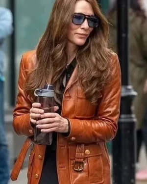 Black Bag 2025 Cate Blanchett Brown Leather Jacket