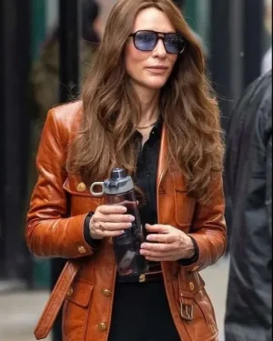 Alternative view of Black Bag 2025 Cate Blanchett Brown Leather Jacket
