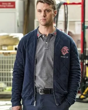 Chicago Fire Jesse Spencer Blue Quilted Jacket
