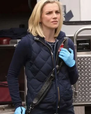 Chicago Fire S12 Sylvie Brett Blue Quilted Vest
