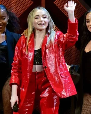 Jingle Ball Sabrina Carpenter Leather Blazer