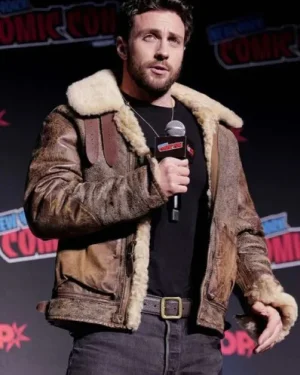 Kraven the Hunter Aaron Taylor-Johnson Shearling Leather Jacket