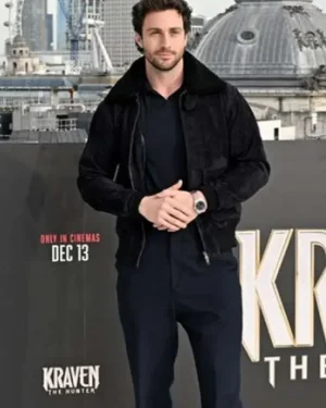 Kraven the Hunter Aaron Taylor-Johnson Suede Leather Jacket