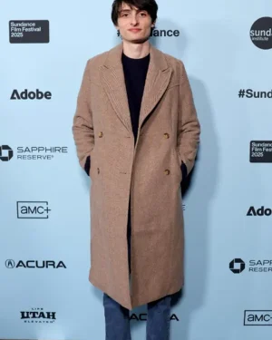 The Legend of Ochi Finn Wolfhard Brown Peacoat