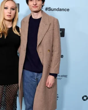Alternative view of The Legend of Ochi Finn Wolfhard Brown Peacoat