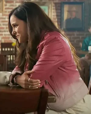Grosse Pointe Garden Society Melissa Fumero Pink Biker Jacket
