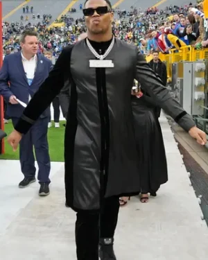 NFL Draft 2025 Green Bay, Wisconsin Abdul Carter Black and Grey Trench Coat