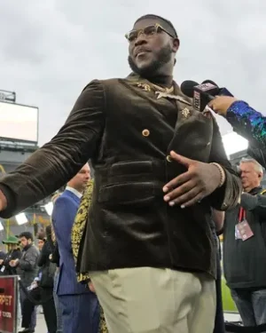 NFL Draft 2025 Green Bay, Wisconsin Tyler Booker Brown Velvet Blazer