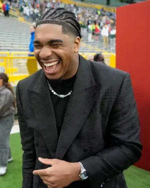 NFL Draft JIhaad Campbell Black Checkered Blazer