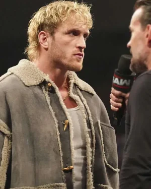 Alternative view of WWE Logan Paul 2025 Grey Shearling Jacket