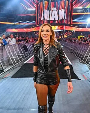 Wrestlemania 41 Becky Lynch Black Leather Jacket