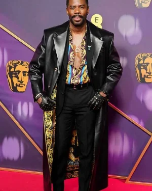 Colman Domingo BAFTA 2025 Black Leather Coat