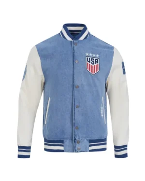 Alternative view of US Soccer 2025 Blue Denim Varsity Jacket