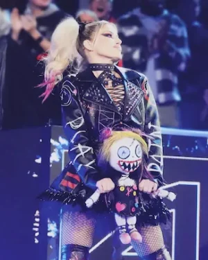 WWE Alexa Bliss Friends for Eternity Black Leather Jacket