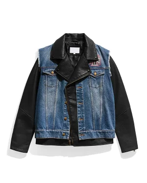 Alternative view of WWE Triple H Denim Leather Jacket