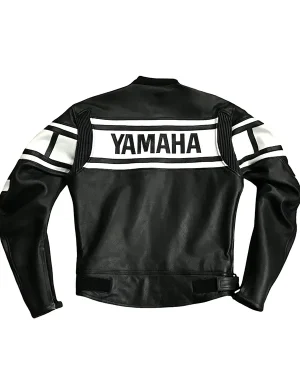 Yamaha Motorcycle Black Leather Jacket For Sale