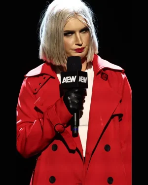 AEW Collision 2025 Toni Storm Red Wool Coat