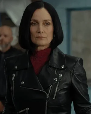 FUBAR S02 Carrie-Anne Moss Biker Leather Jacket