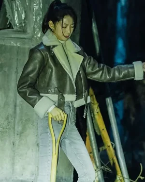 Karma 2025 Gong Seung-yeon Black Leather Jacket
