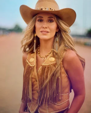 Railbird Festival 2025 Lainey Wilson Brown Fringe Vest