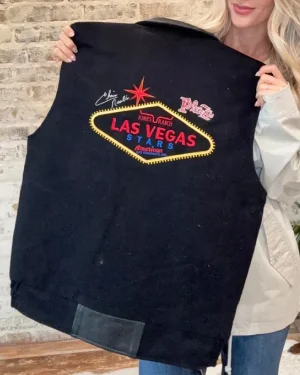 Rodeo Las Vegas Stars Unisex Black Wool Vest For Sale