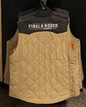 Alternative view of NHSFR Finals Rodeo 2025 Brown Quilted Vest