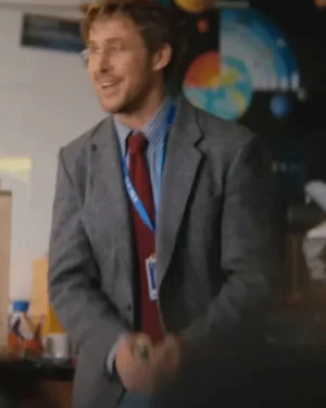 Ryan Gosling Project Hail Mary Grey Wool Blazer