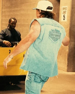 I'm The Problem Tour 2025 Morgan Wallen Blue Denim Vest For Sale