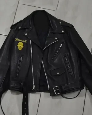 Megadeth Band Black Leather Biker Jacket
